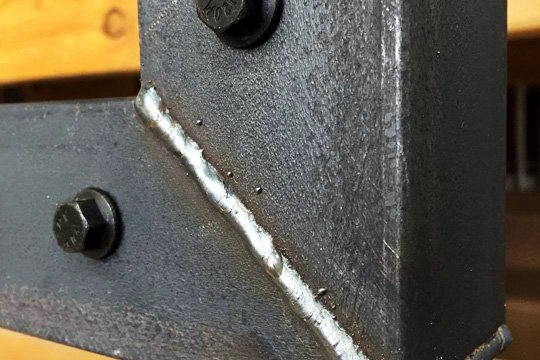 welded steel picture frames detail of weld